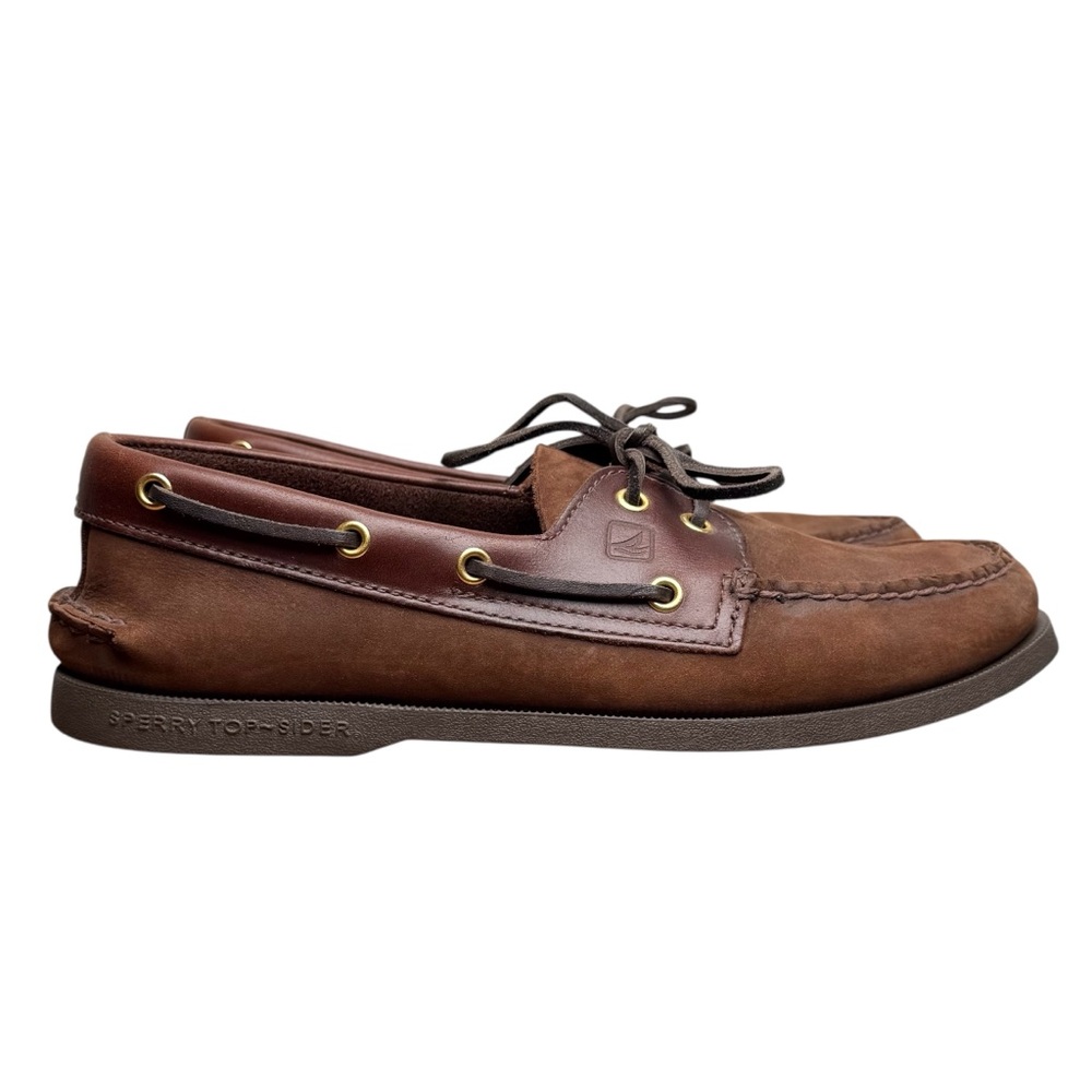 Sperry Top-Sider Men’s Original Brown Leather Boat Shoes Loafers Size 10M